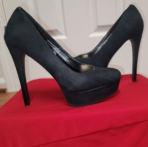 Exhilaration Suede platform stiletto pumps